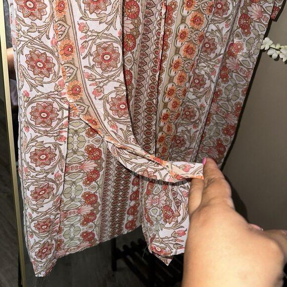 Ambiance  Sheer Long Floral Print Kimono Coverup Duster Size‎ S Fits Most - Picture 4 of 6